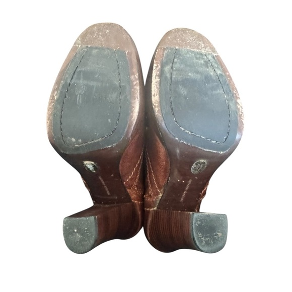 Frye - Donna Snap Tall Heeled Brown Leather Y2K Vintage Riding Boots Sz 7.5 - Picture 8 of 9